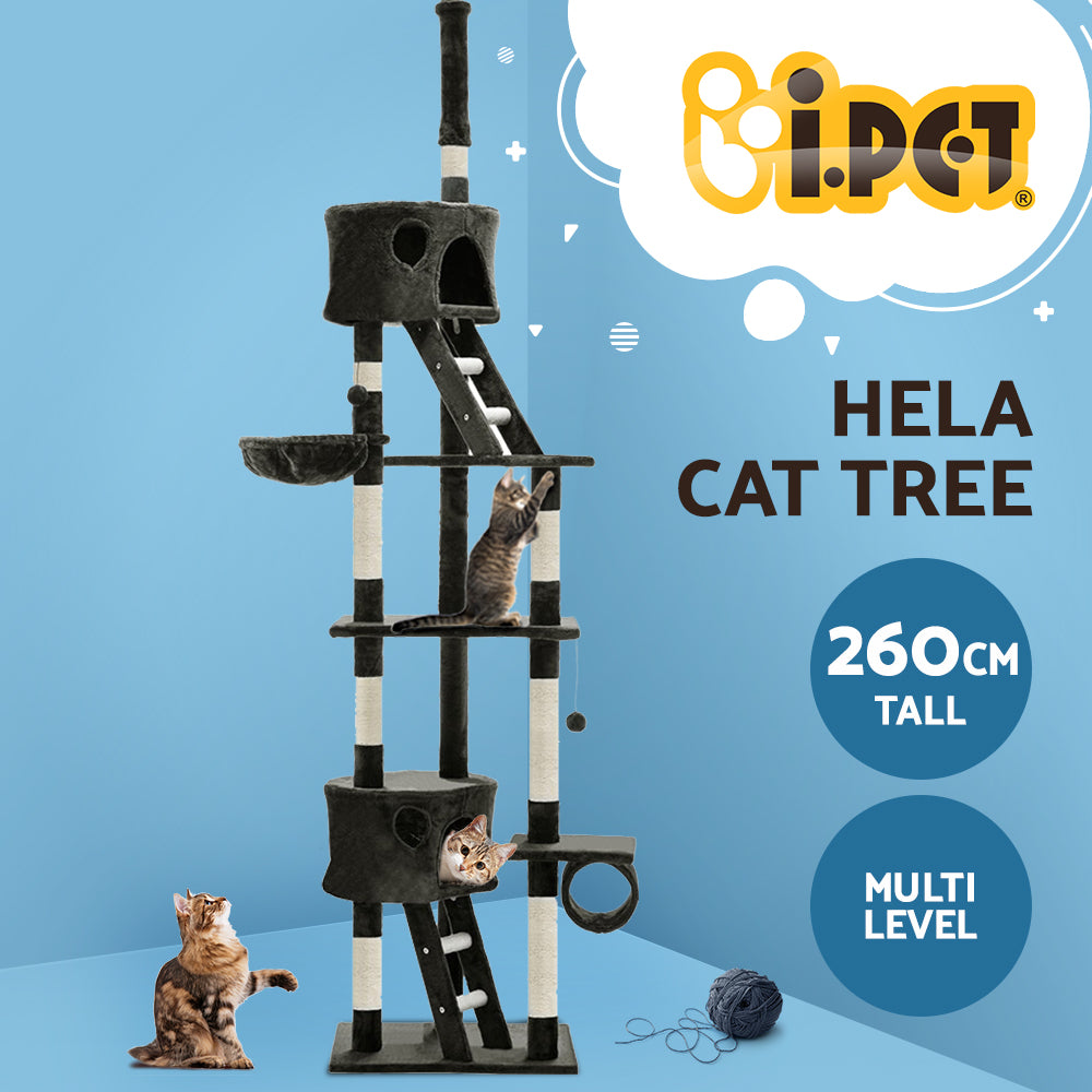 Tails Cat Tree - Scratching Post & Tower (260CM, Grey)