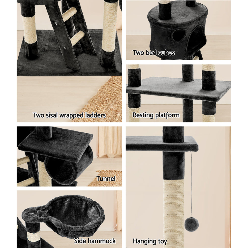 Tails Cat Tree - Scratching Post & Tower (260CM, Grey)