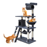 Tails Cat Tree - Scratching Post & Condo (141CM, Grey)
