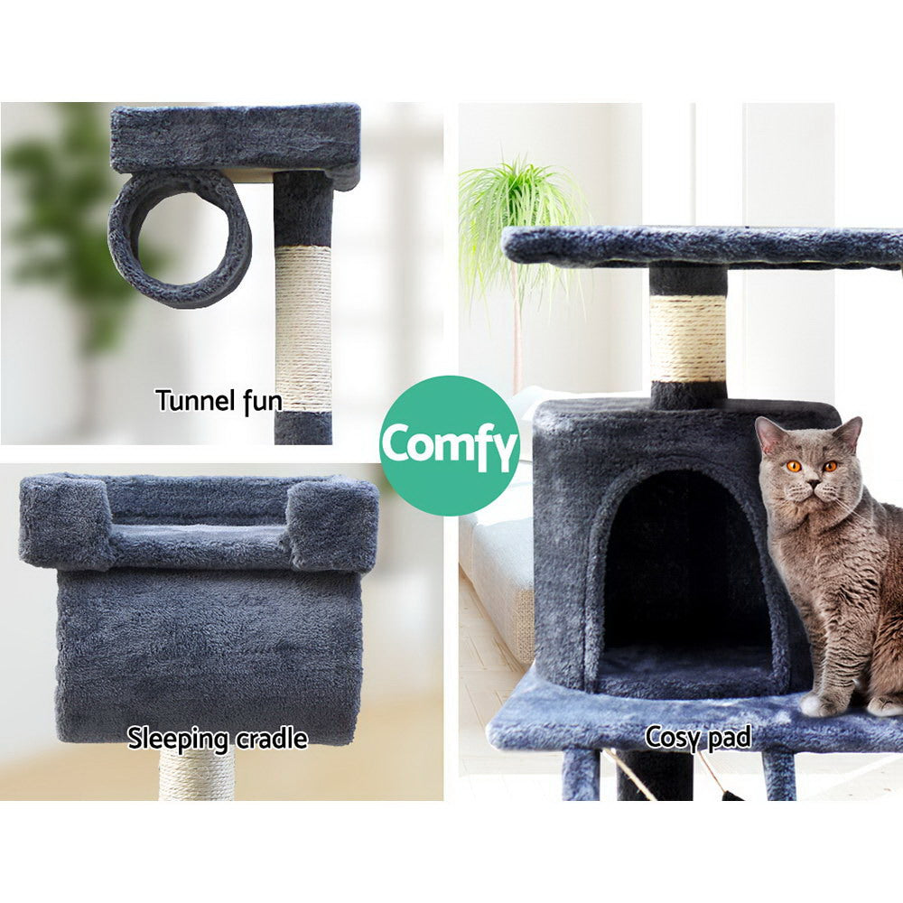 Tails Cat Tree - Scratching Post & Condo (141CM, Grey)