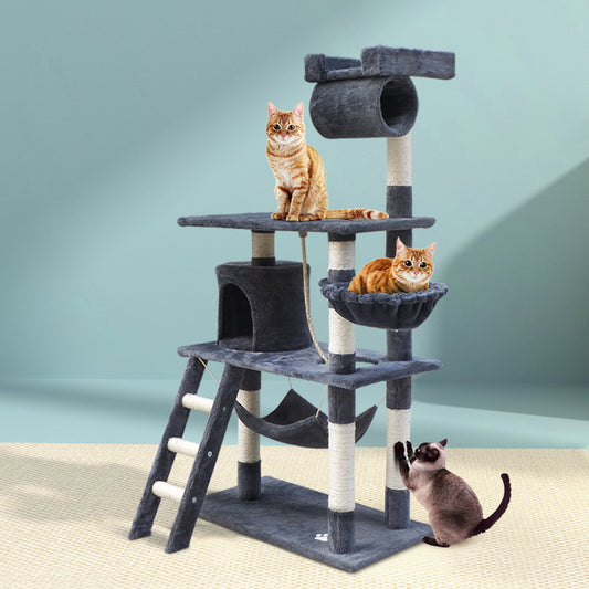 Tails Cat Tree - Scratching Post & Condo (141CM, Grey)