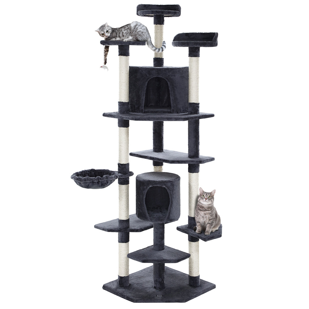 Tails Cat Tree - Scratching Post & Bed (203CM, Grey)