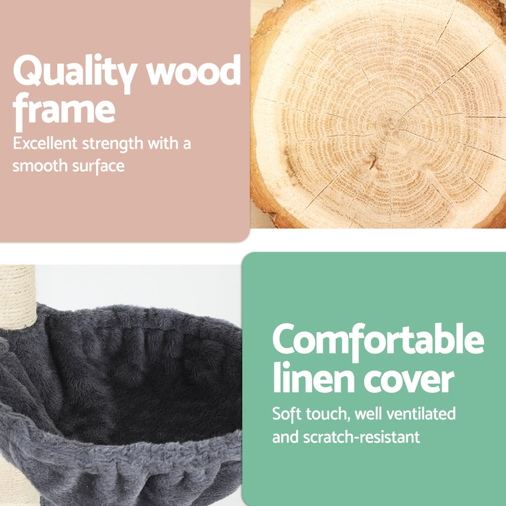 Tails Cat Tree - Scratching Post (260CM, Dark Grey)